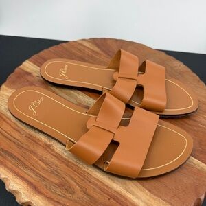 J. Crew leather Cyprus sandals w/ interlocking straps Size 8.5 Brown leather